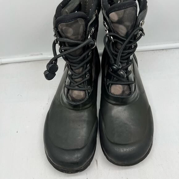 Bogs Boots Youth 4 Sidney Gray Black Lace Up Waterproof Neoprene Rain Snow - Picture 6 of 12